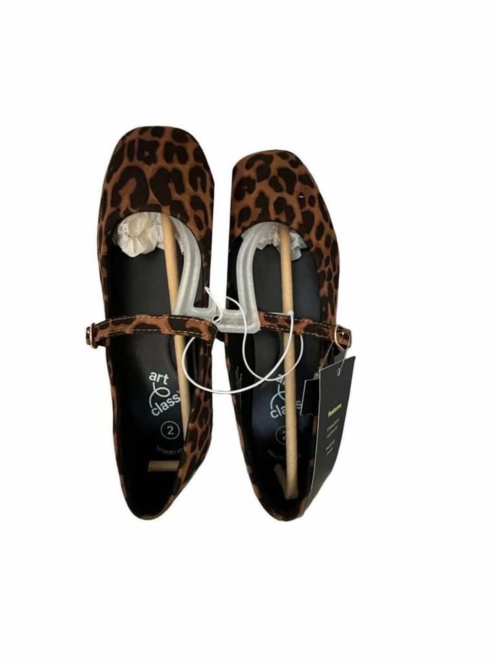 Art Class Bronwyn Mary Jane Flats Size 2 Leopard Print